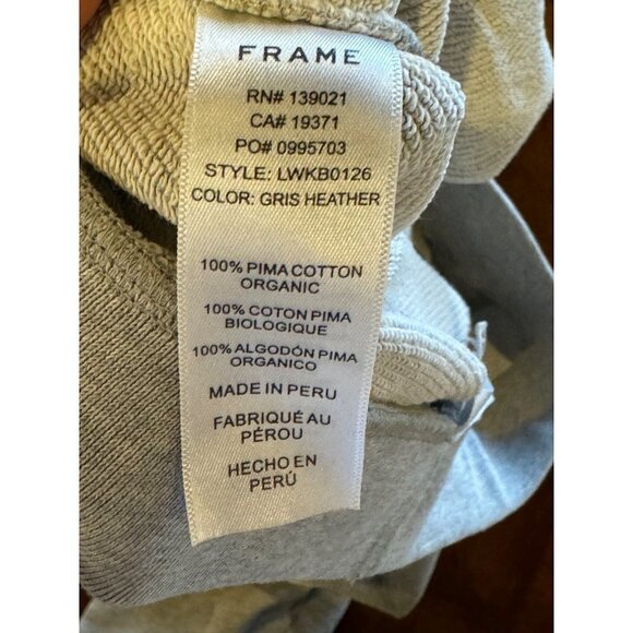 Frame Gray Distressed Organic Pima Cotton Elastic Tie Waist Jogger Pants Size XS - Picture 12 of 13